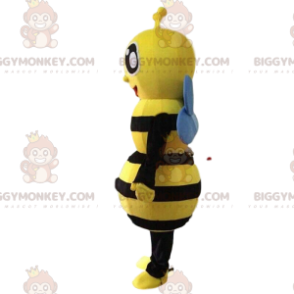 BIGGYMONKEY™ maskotdräkt gult och svart bi, leende getingdräkt - Bi-maskot - BIGGYMONKEY_09873 - BiggyMonkey.com