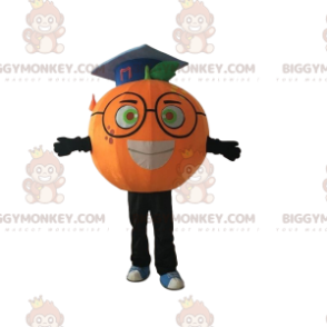 Disfraz naranja de mascota BIGGYMONKEY™ con anteojos y gorra de