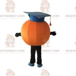 Oranssi BIGGYMONKEY™ maskottiasu, jossa lasit ja hattu -