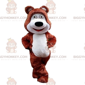 Καφέ και λευκό αρκουδάκι μασκότ BIGGYMONKEY™, στολή αρκουδάκι - Μασκότ αρκούδας - BIGGYMONKEY_09881 - BiggyMonkey.com