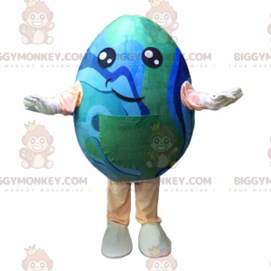 Kostým maskota Giant Egg BIGGYMONKEY™ v barvách planety Země –