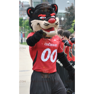 Black Beige and Red Cat BIGGYMONKEY™ Mascot Costume –
