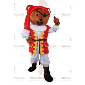 Bear BIGGYMONKEY™ mascot costume dressed as a pirate, pirate