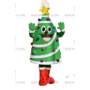 Decorated green Christmas tree BIGGYMONKEY™ mascot costume