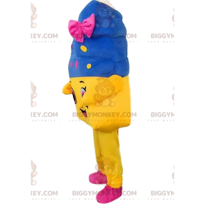 Riesiges Eiscreme-BIGGYMONKEY™-Maskottchen-Kostüm, farbenfrohes Riesiges Eiscreme-BIGGYMONKEY™-Maskottchen-Kostüm, farbenfrohes