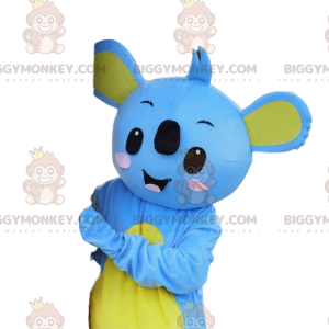 BIGGYMONKEY™ mascot costume of blue and yellow koala, koala