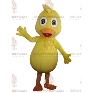 BIGGYMONKEY™ mascot costume yellow and orange duck, giant