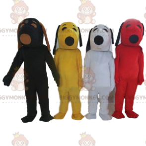 4 BIGGYMONKEY™s mascot of Snoopy in different colors, famous