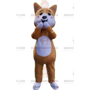 Costume da mascotte BIGGYMONKEY™ con volpe bianca e arancione