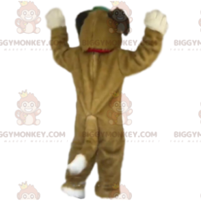 Kostým hnědobílého psa BIGGYMONKEY™ maskota s límečkem - Maskoti psů - BIGGYMONKEY_09913 - BiggyMonkey.com