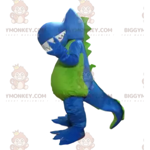 Μπλε και πράσινη στολή μασκότ BIGGYMONKEY™ δεινοσαύρου, στολή