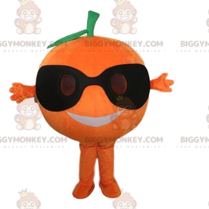 Orange BIGGYMONKEY™ Mascot Costume with Sunglasses, Giant Fruit