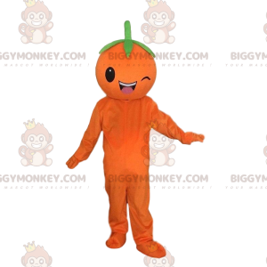 Mrkající obří oranžový kostým maskota BIGGYMONKEY™, kostým