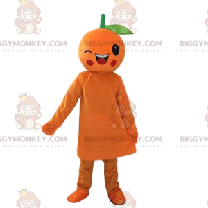 Costume da mascotte gigante arancione BIGGYMONKEY™ ammiccante