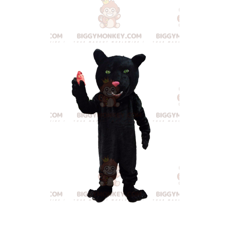 Black panther BIGGYMONKEY™ mascot costume, black feline costume Black panther BIGGYMONKEY™ mascot costume, black feline costume