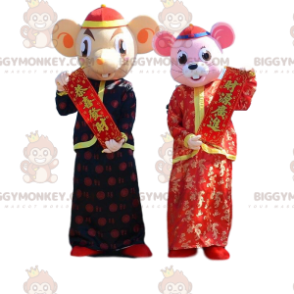 2 musemaskot BIGGYMONKEY™s i tradisjonelle asiatiske antrekk - Musemaskot - BIGGYMONKEY_09929 - BiggyMonkey.com