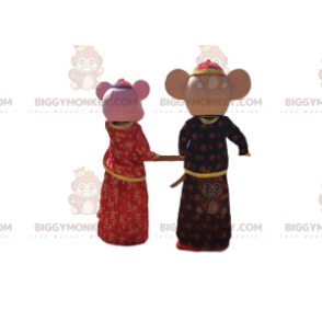2 Maus-Maskottchen BIGGYMONKEY™s in traditionellen asiatischen