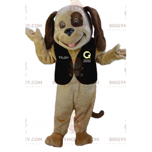 Kostium maskotka bardzo uśmiechnięty dwukolorowy brązowy pies