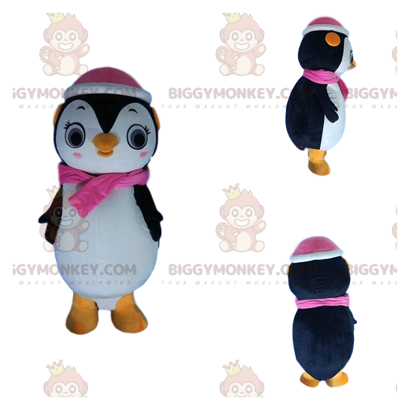 BIGGYMONKEY™ vrouwelijke pinguïn mascotte kostuum, ijsschots BIGGYMONKEY™ vrouwelijke pinguïn mascotte kostuum, ijsschots