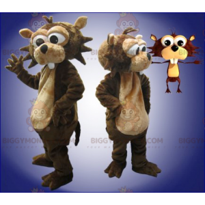 Brown and Tan Beaver BIGGYMONKEY™ Mascot Costume -