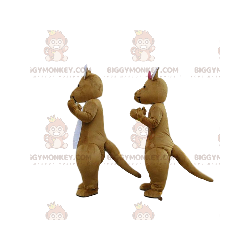 BIGGYMONKEY™-maskottia ruskeista ja valkoisista kenguruista BIGGYMONKEY™-maskottia ruskeista ja valkoisista kenguruista