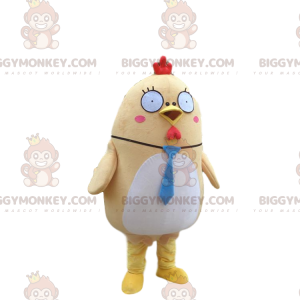 Yellow and White Chicken BIGGYMONKEY™ Mascot Costume, Plump and
