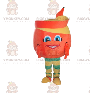 Costume da mascotte BIGGYMONKEY™ arancione sbucciato, costume