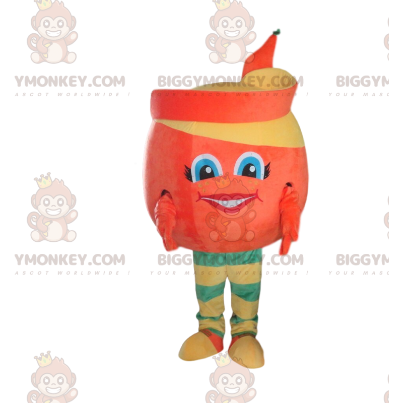 Skrællet orange BIGGYMONKEY™ maskotkostume, orange frugtkostume