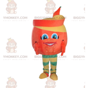 Loupaný oranžový kostým maskota BIGGYMONKEY™, kostým oranžového