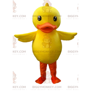 BIGGYMONKEY™ mascot costume big yellow and orange duck, canary