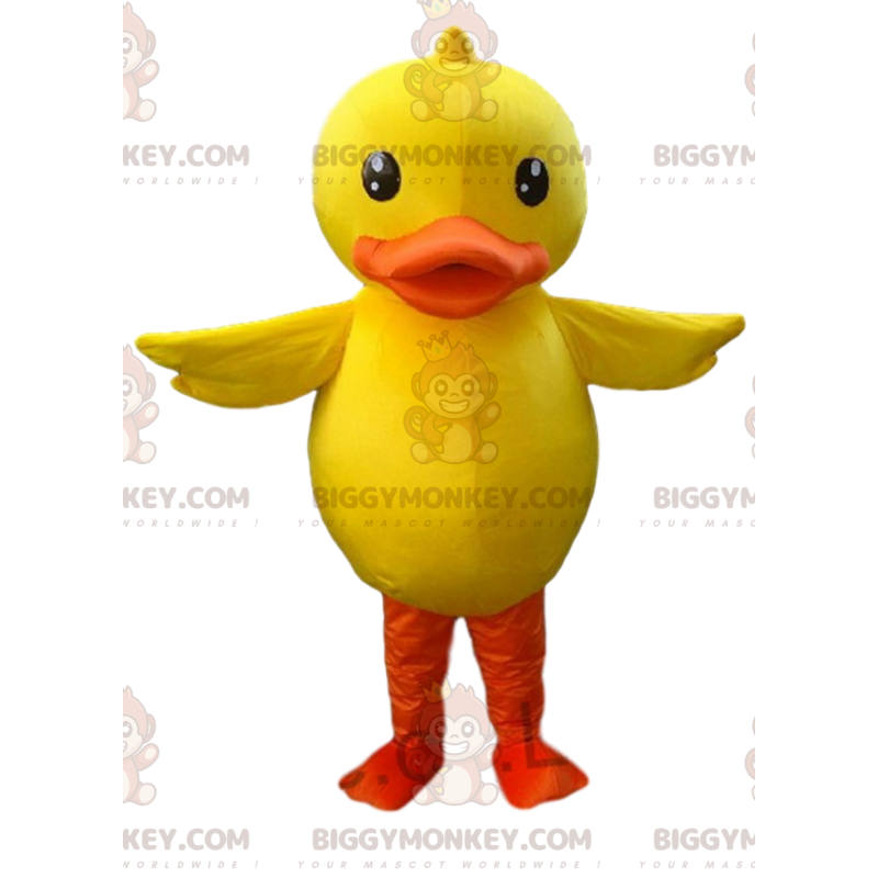 BIGGYMONKEY™ mascottekostuum grote gele en oranje eend