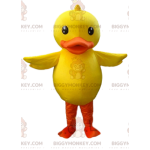 Traje de mascote BIGGYMONKEY™ grande pato amarelo e laranja, traje de canário - Mascote de patos - BiggyMonkey.com