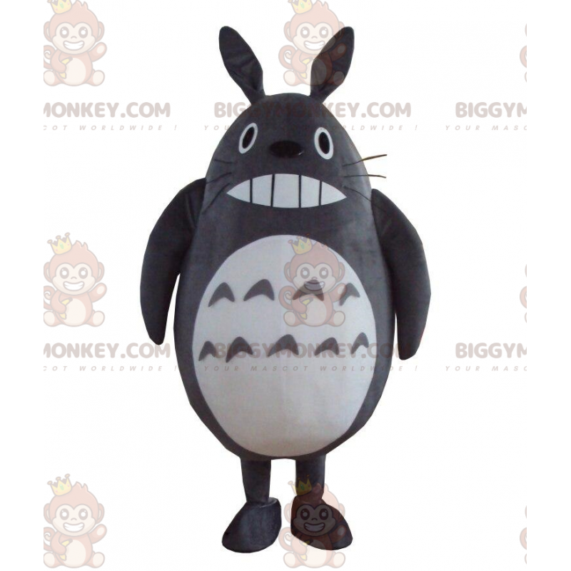 Kostium maskotki BIGGYMONKEY™ z Totoro w kolorze szarym i Kostium maskotki BIGGYMONKEY™ z Totoro w kolorze szarym i