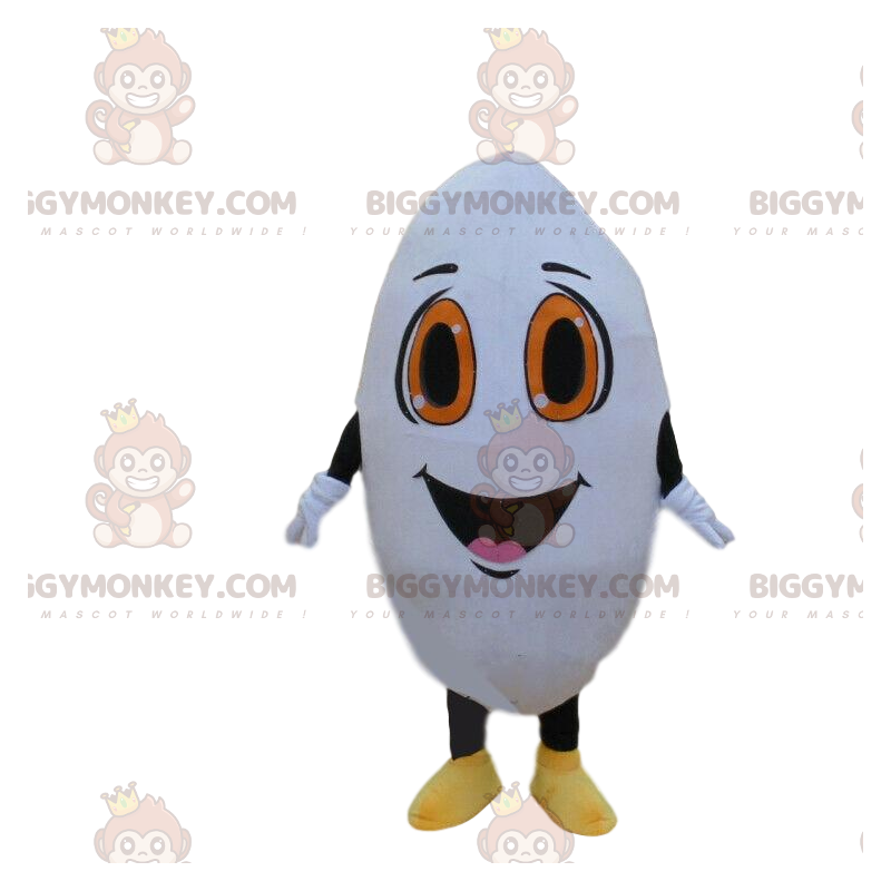 Giant Grain of Rice BIGGYMONKEY™ Mascot Costume, White Giant Grain of Rice BIGGYMONKEY™ Mascot Costume, White