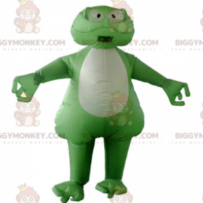 Disfraz de mascota de rana verde y blanca BIGGYMONKEY™, disfraz inflable - Mascotas de rana - BiggyMonkey.com