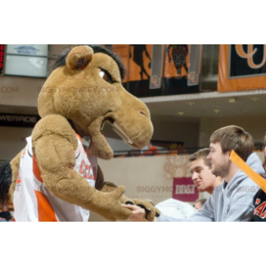 Bruin kameel BIGGYMONKEY™ mascottekostuum in sportkleding -