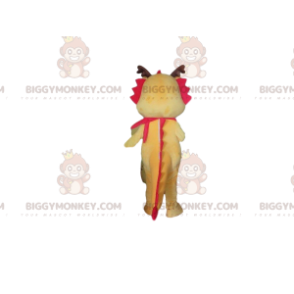 BIGGYMONKEY™ maskot kostume gul og hvid drage, dinosaur kostume - Drage maskot - BIGGYMONKEY_09961 - BiggyMonkey.com