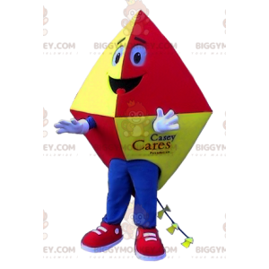 Disfraz de mascota BIGGYMONKEY™ Cometa roja, amarilla y azul -