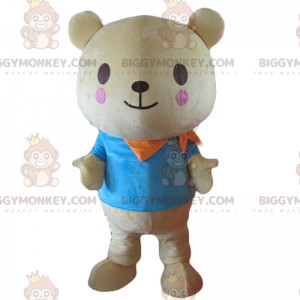 Fantasia de mascote BIGGYMONKEY™ ursinho de pelúcia bege com