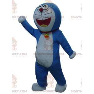 Στολή μασκότ BIGGYMONKEY™ Doraemon, διάσημη μπλε και λευκή γάτα