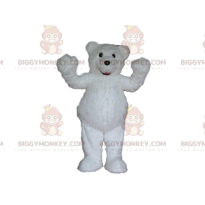 Costume de mascotte BIGGYMONKEY™ d'ours blanc en peluche