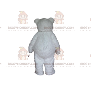 Fantasia de mascote BIGGYMONKEY™ de pelúcia de urso branco