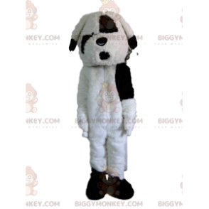 Schwarz-weißer Hund BIGGYMONKEY™ Maskottchenkostüm