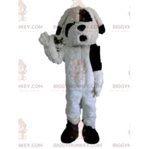 Zwart-witte hond BIGGYMONKEY™ mascottekostuum, hondenkostuum -