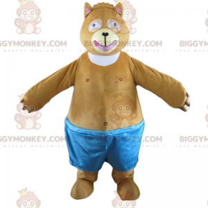 BIGGYMONKEY™ mascot costume plump and cute brown bear, sumo