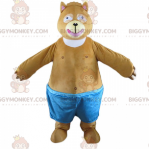 Στολή μασκότ BIGGYMONKEY™ παχουλή και χαριτωμένη καφέ αρκούδα
