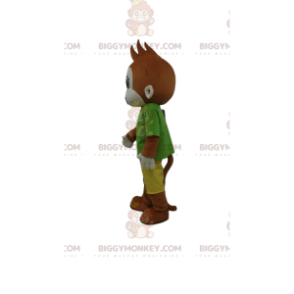 Traje de mascote de macaco marrom BIGGYMONKEY™ vestido com