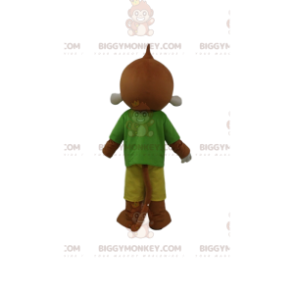 Brown Monkey BIGGYMONKEY™ Mascot Costume Dressed in Colorful