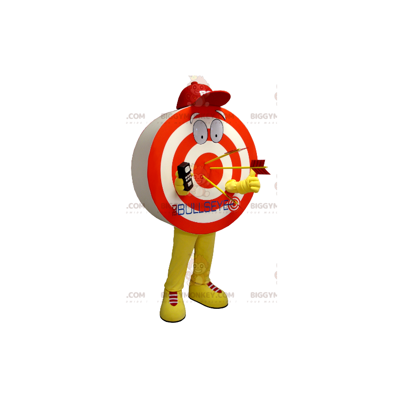 Costume de mascotte BIGGYMONKEY™ en forme de cible géante rouge Costume de mascotte BIGGYMONKEY™ en forme de cible géante rouge
