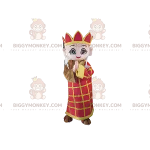 Kostým maskota BIGGYMONKEY™ žlutý a červený mnich, kostým krále
